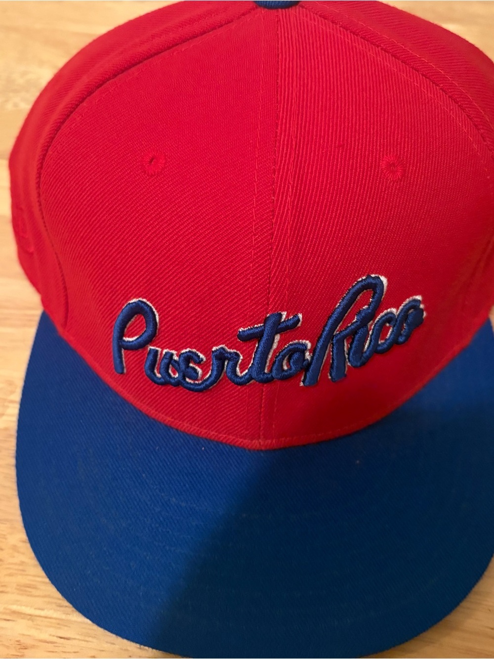 Vintage Puerto Rico Red Blue Fitted Stall & Dean Hat Cap Size 7 5/8